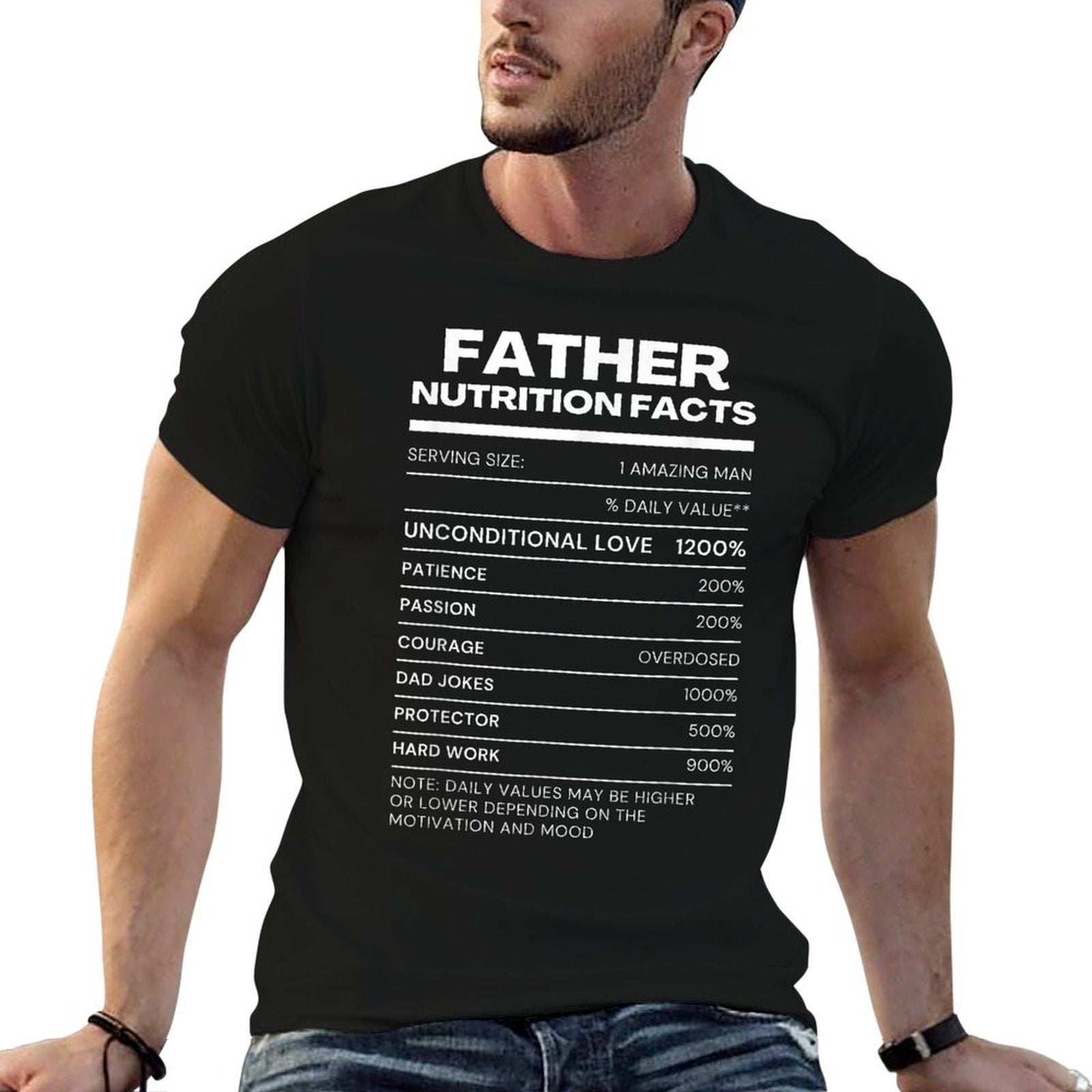 Funny Dad Nutrition Facts Fathers Day  Affordable Price T-Shirt